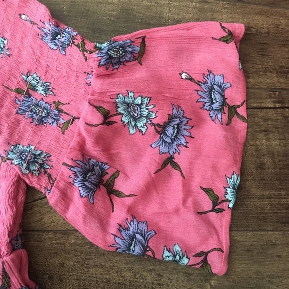 ARIZONA Pink Floral Off the Shoulder Top - Picture 2 of 6
